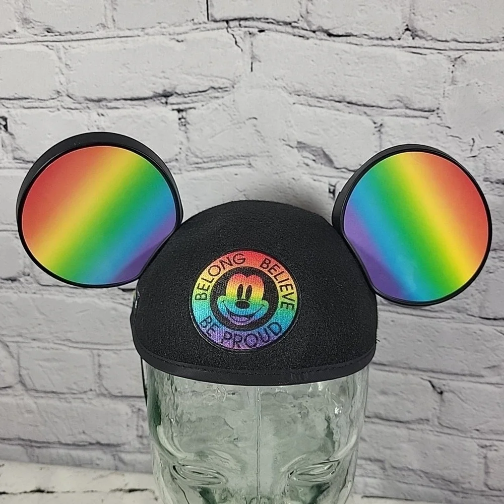 Disney Pride Collection Mickey Ears Rainbow Hat Adult One-Size NWT Be Proud LGBT